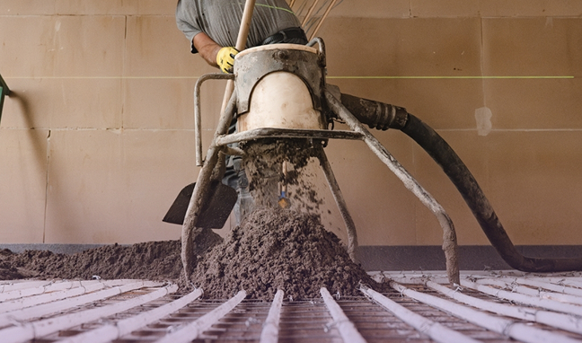 Vloerverwarming voor schuimbeton