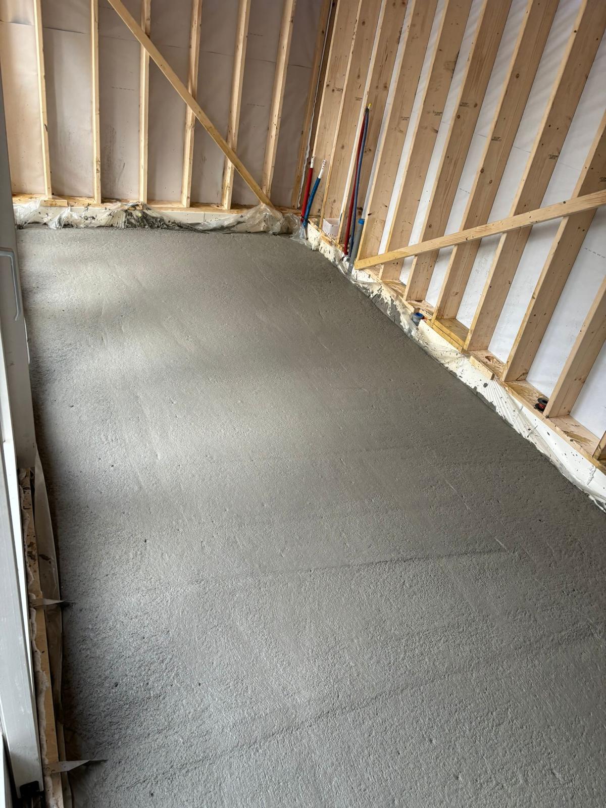 Vloerverwarming onder schuimbeton